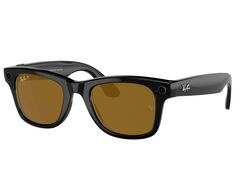 Умные очки RAY-BAN WAYFARER | Цвет оправы - Shiny Black | Цвет линз - Dark Brown Polarized (2023)